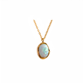 Collar dorado Prisma con ópalo en acero inoxidable oro 18k