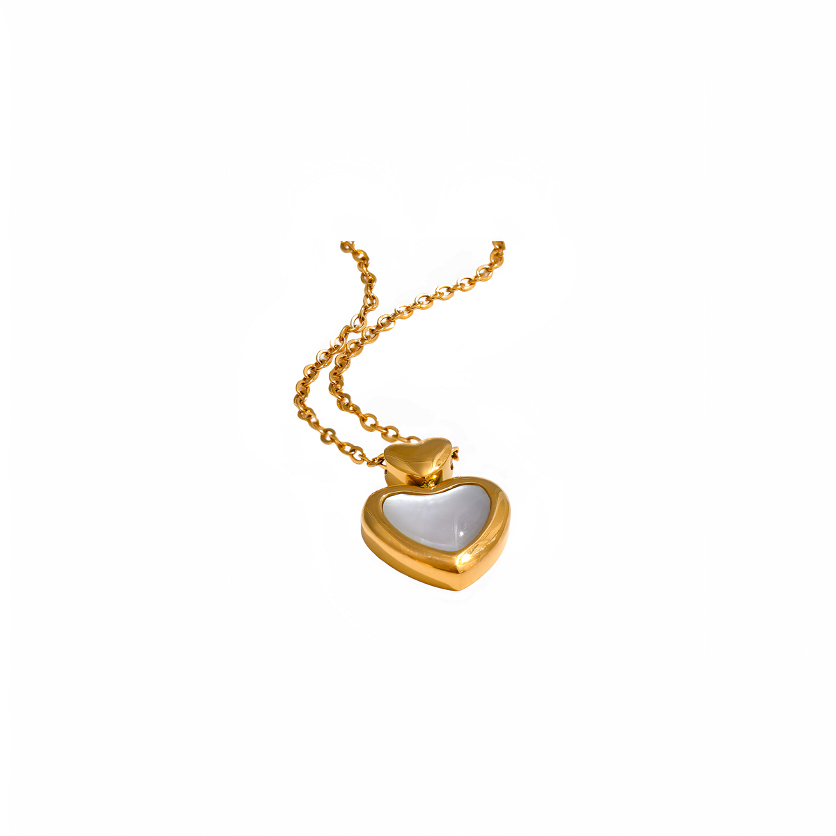 Collar dorado Alma con piedra natural en acero inoxidable oro 18k