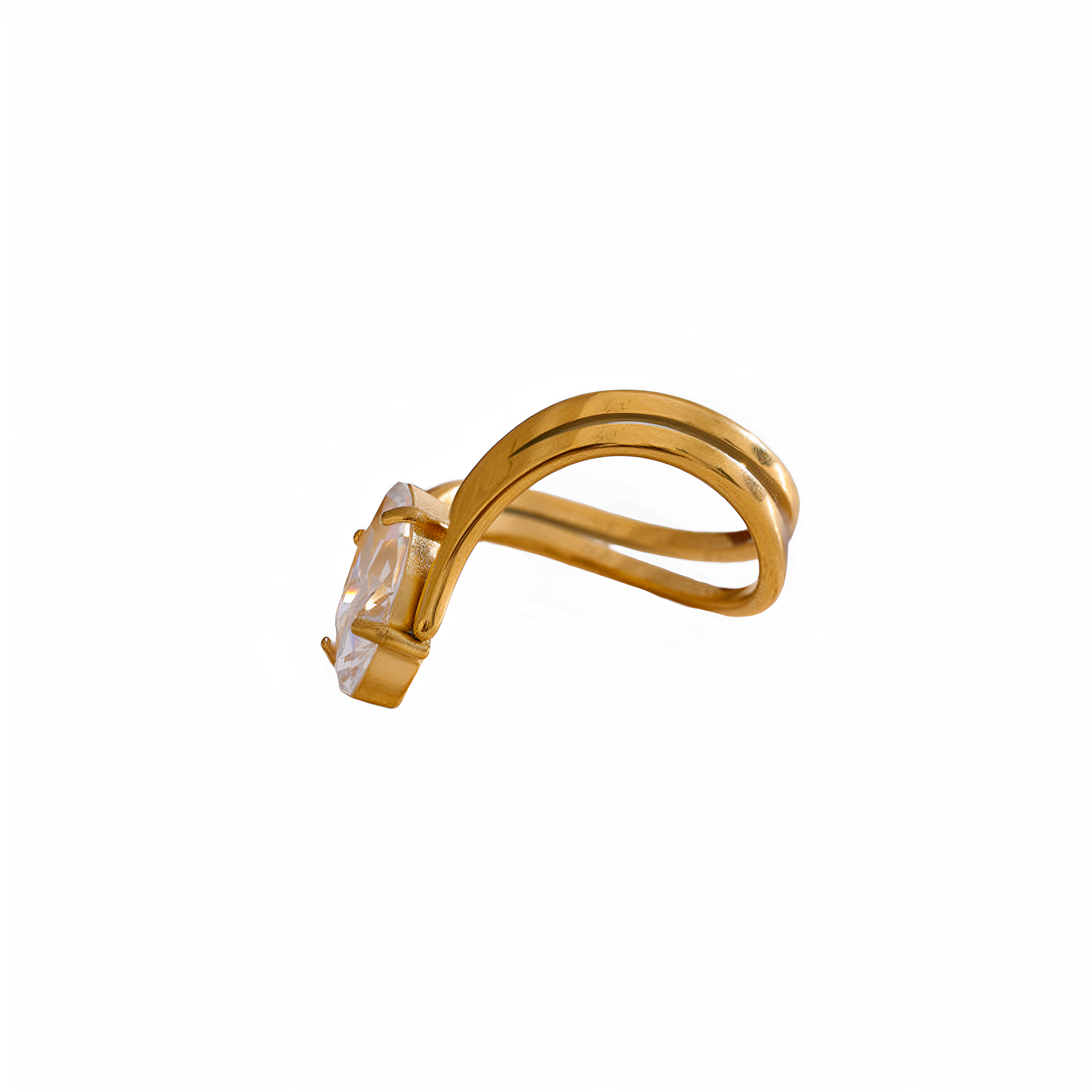 Anillo Amara en acero inoxidable baño oro 18k