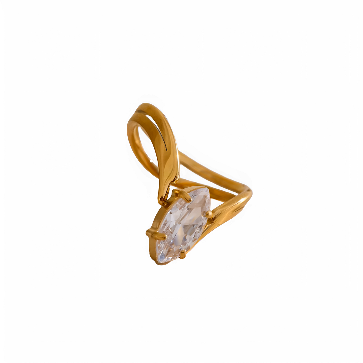 Anillo Amara en acero inoxidable baño oro 18k