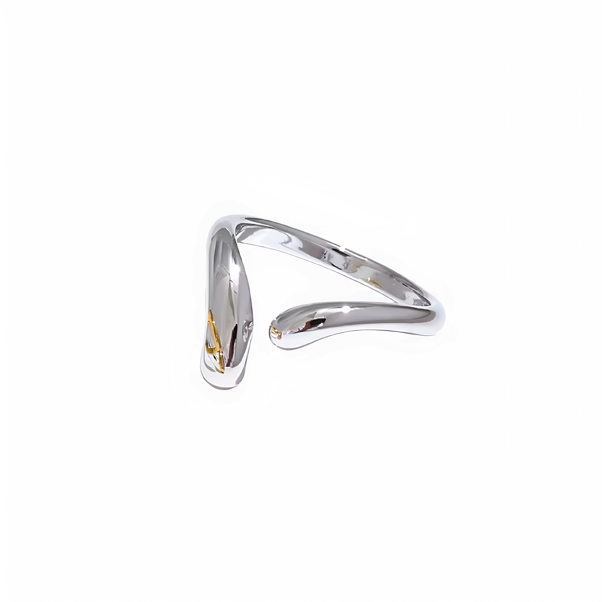 Anillo ajustable acero inoxidable baño oro 18k