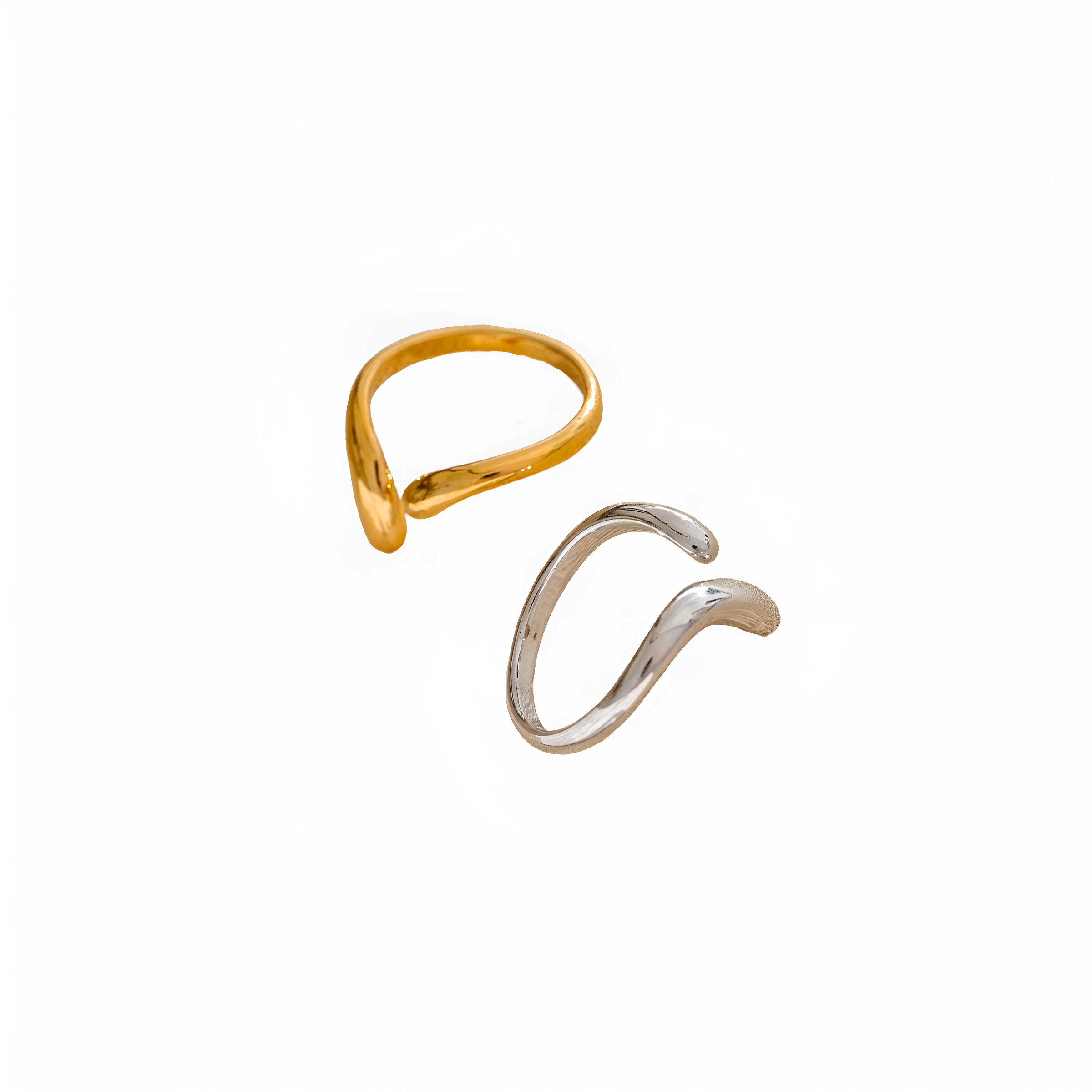 Anillo ajustable acero inoxidable baño oro 18k