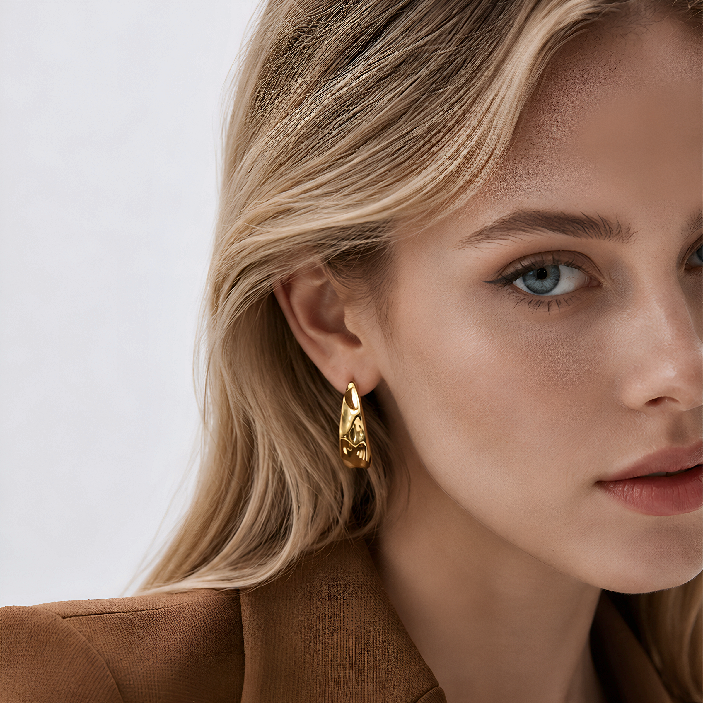 Pendientes dorados Bruma en acero inoxidable oro 18k