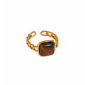 Anillo dorado Caliza con piedra natural