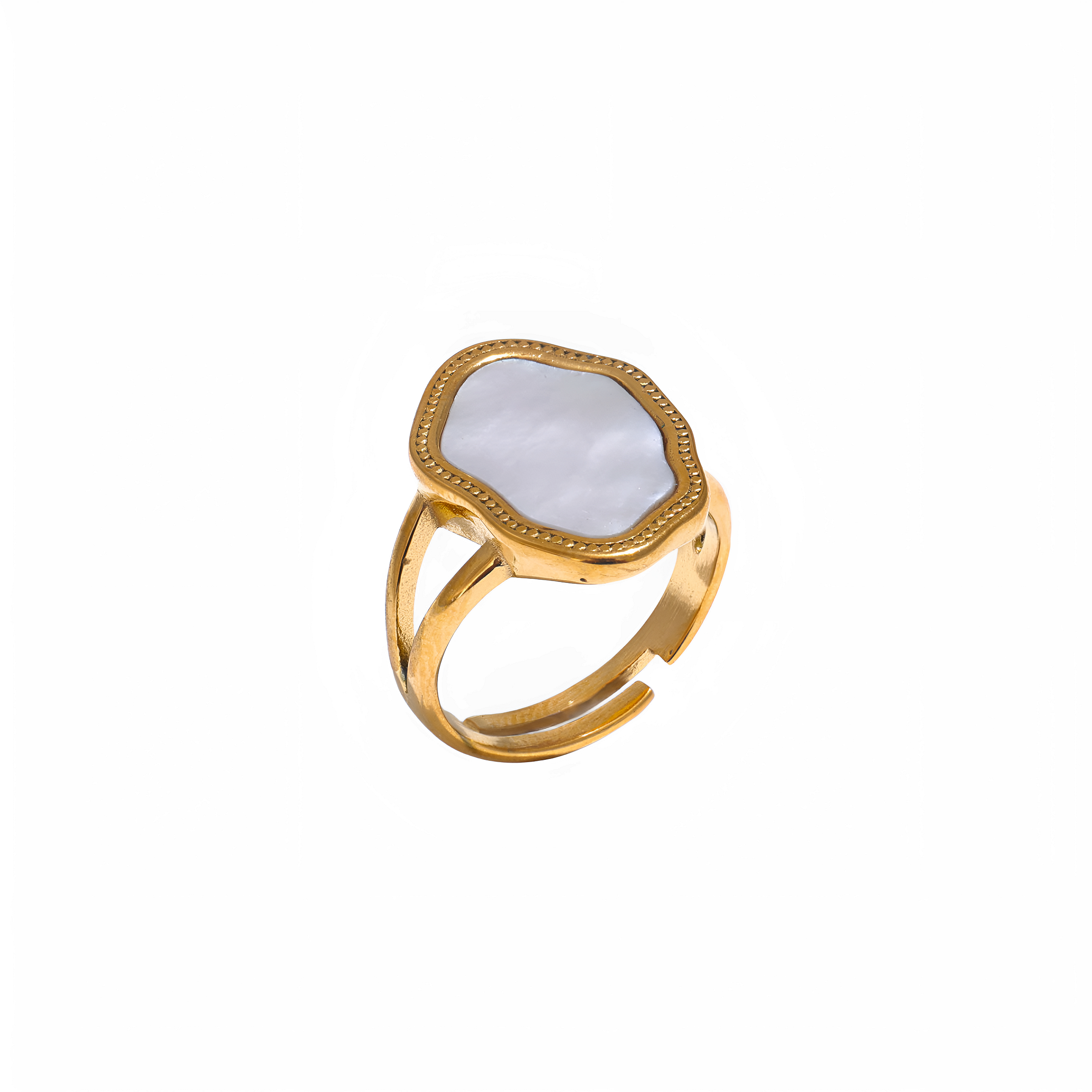Anillo Calma ajustable en acero inoxidable dorado