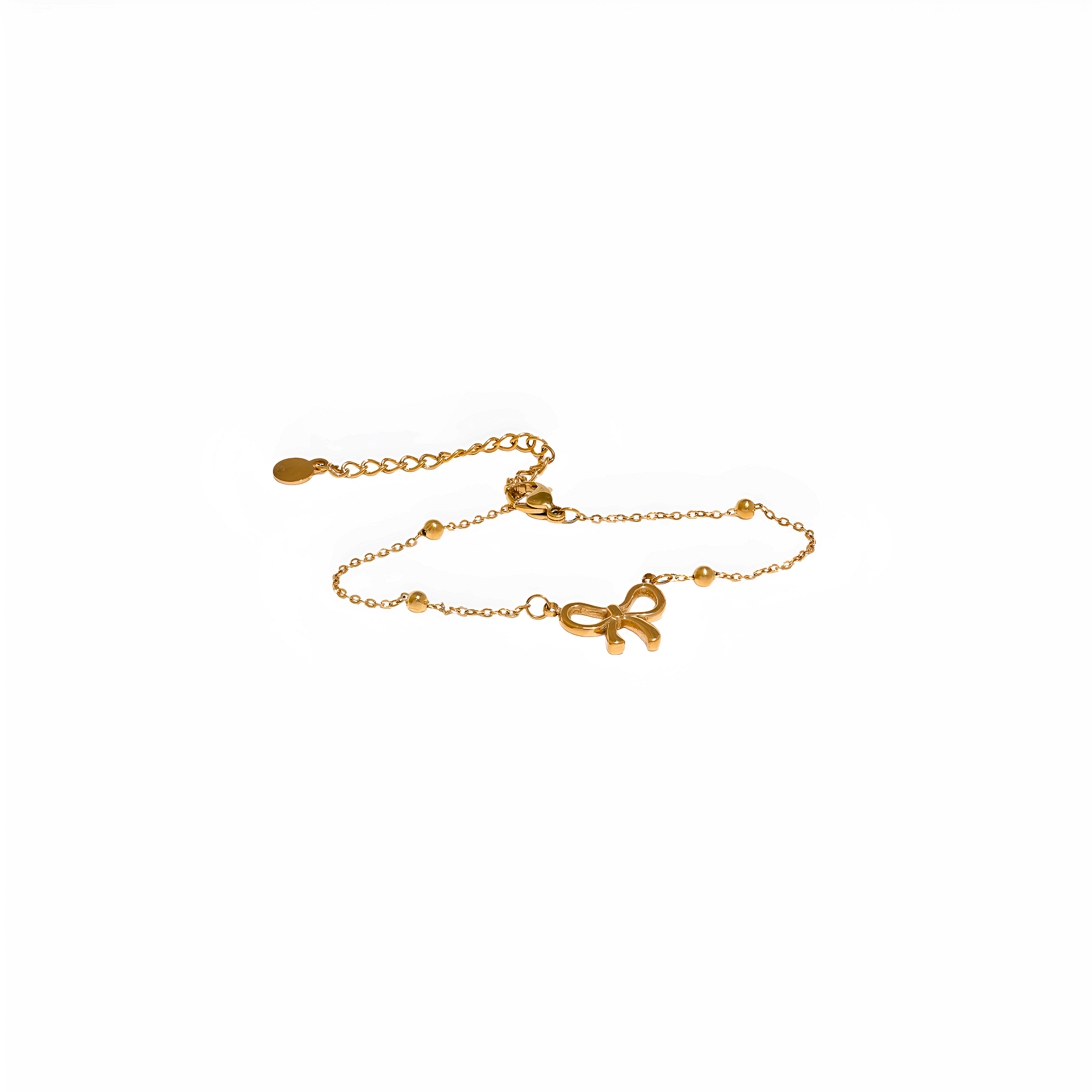 Pulsera dorada Dalia con lazo en acero inoxidable oro 18k