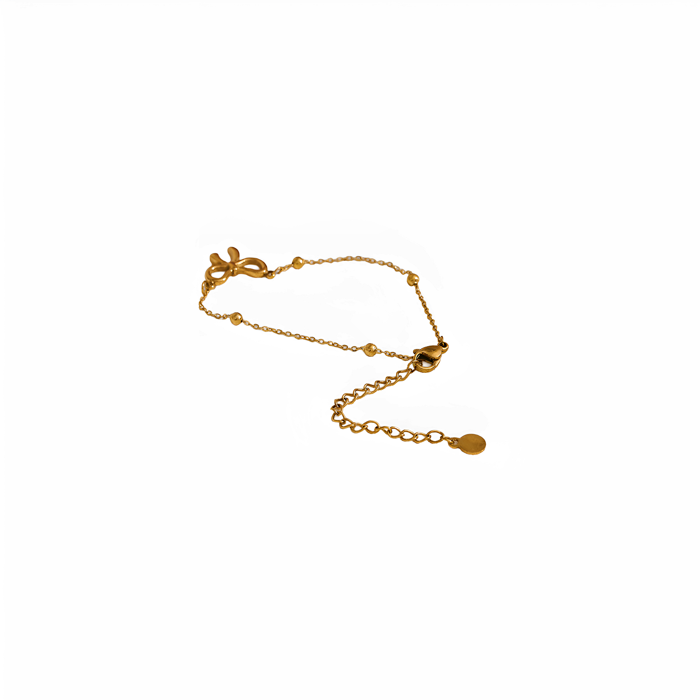 Pulsera dorada Dalia con lazo en acero inoxidable oro 18k