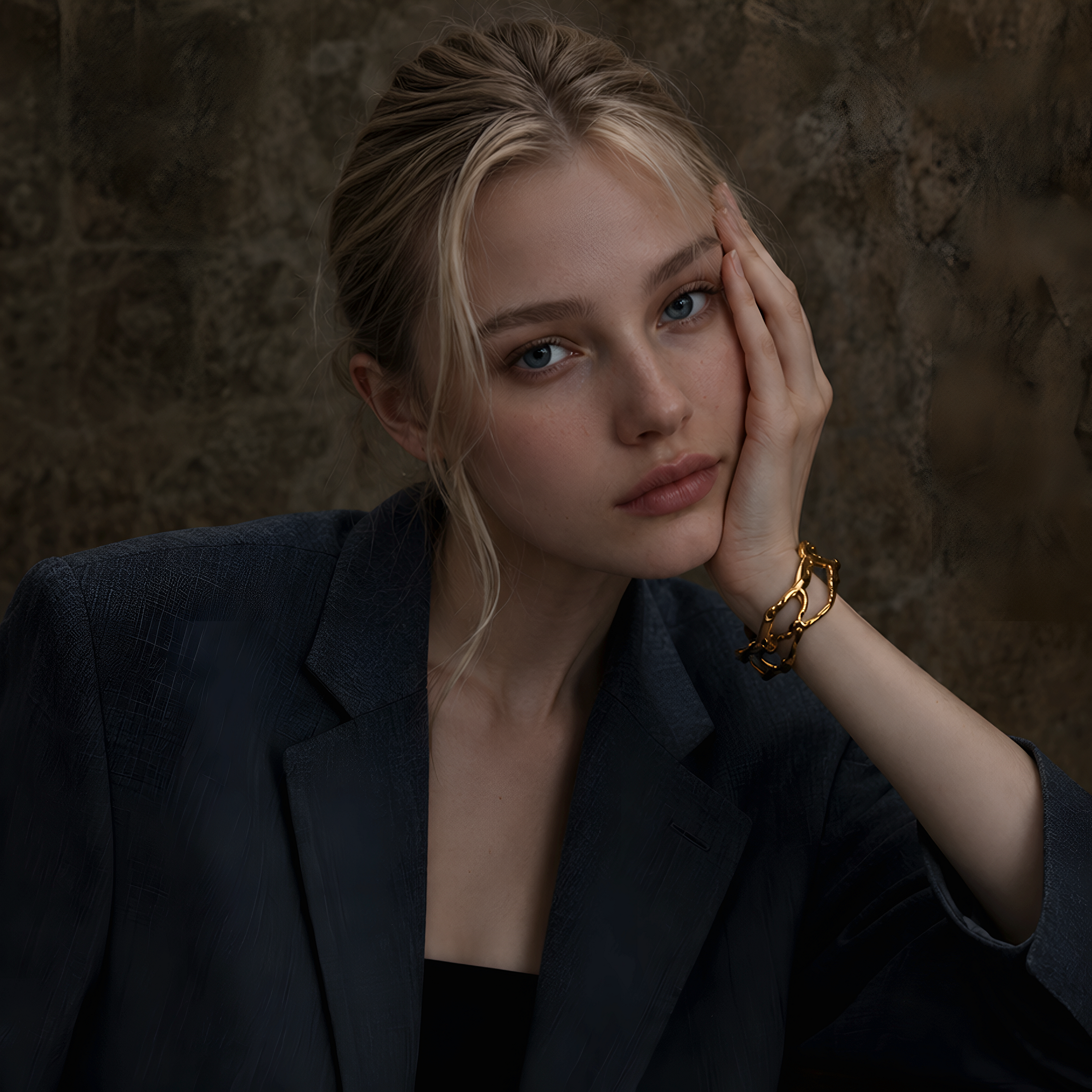Pulsera dorada Deriva ajustable en acero inoxidable oro 18k