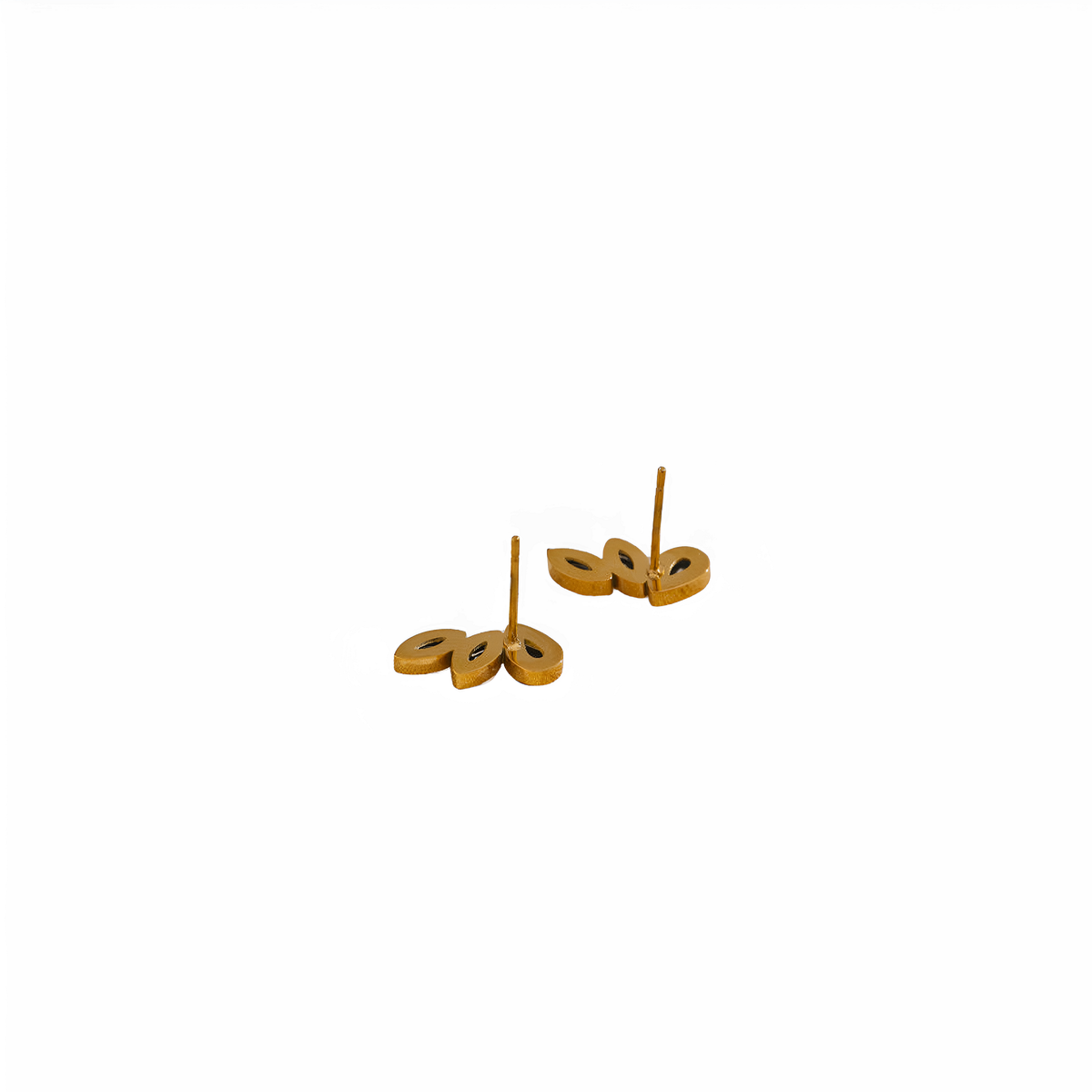 Pendientes dorados Destello con zircon en acero inoxidable oro 18k