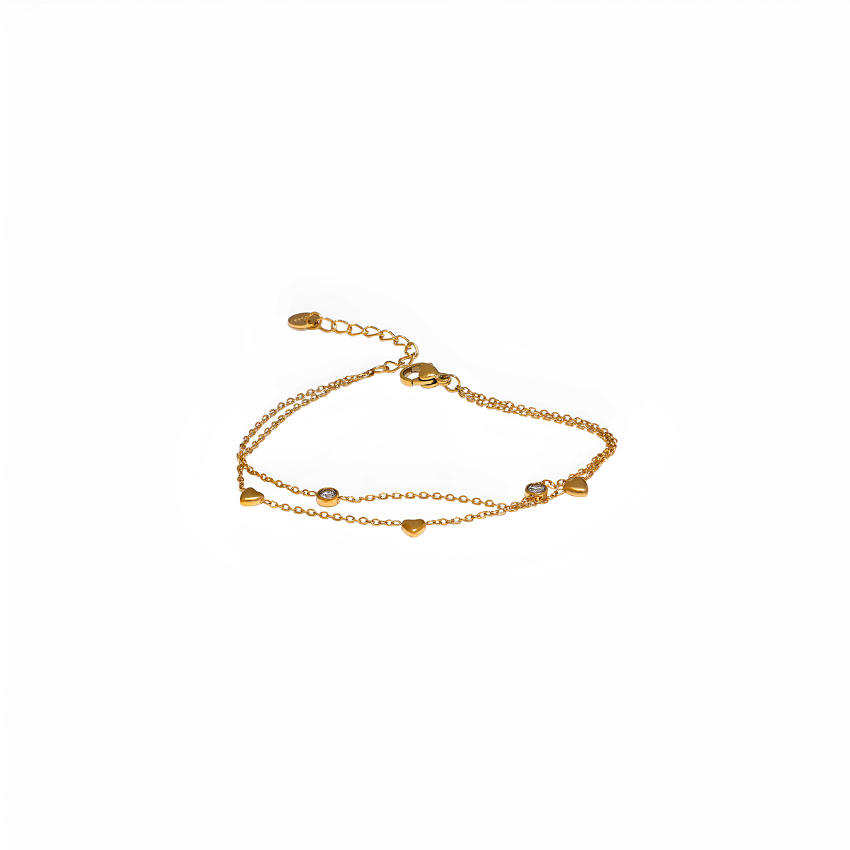 Pulsera dorada Destino con zirconita en acero inoxidable oro 18k