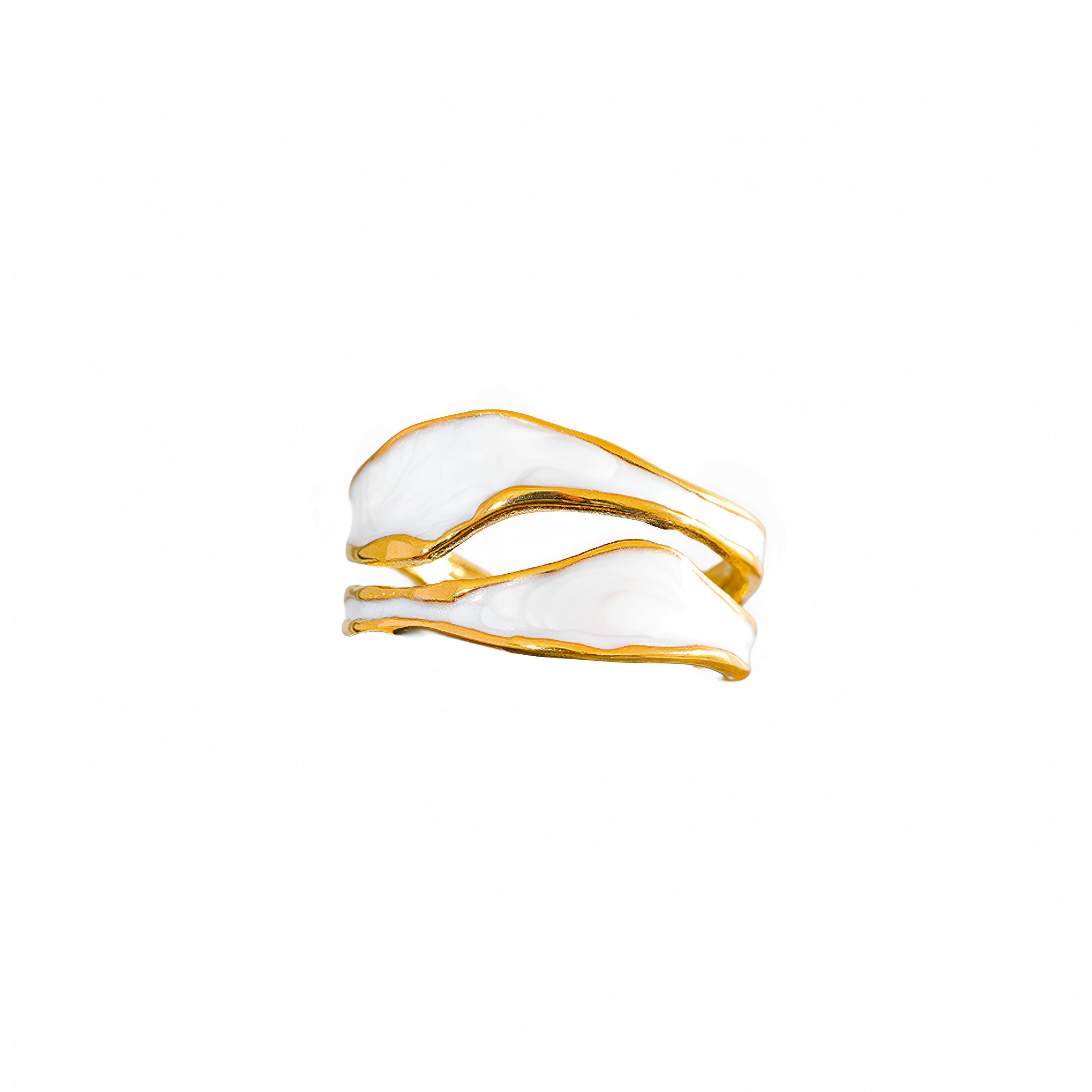 Anillo Duna ajustable en acero inoxidable oro 18k