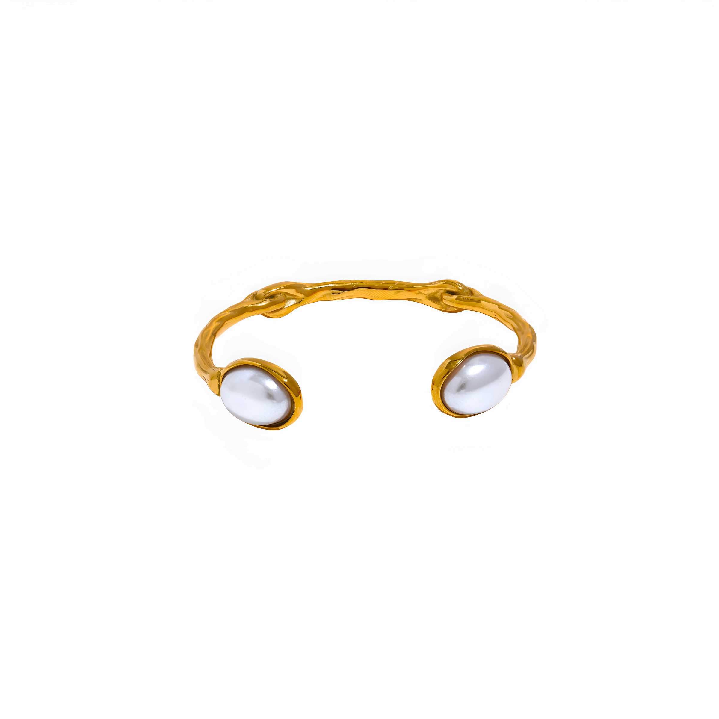 Pulsera dorada Elara rígida en acero inoxidable oro 18k