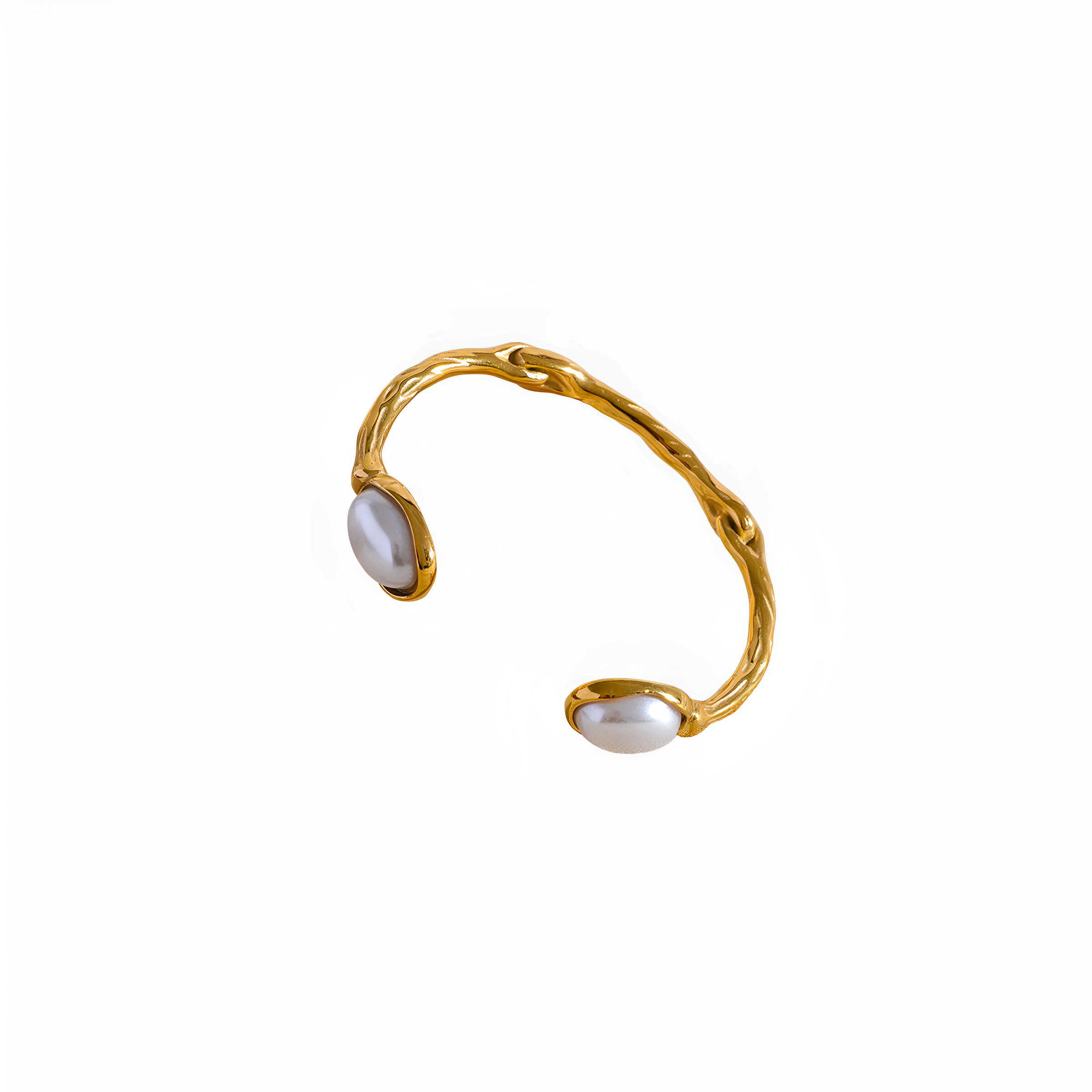 Pulsera dorada Elara rígida en acero inoxidable oro 18k