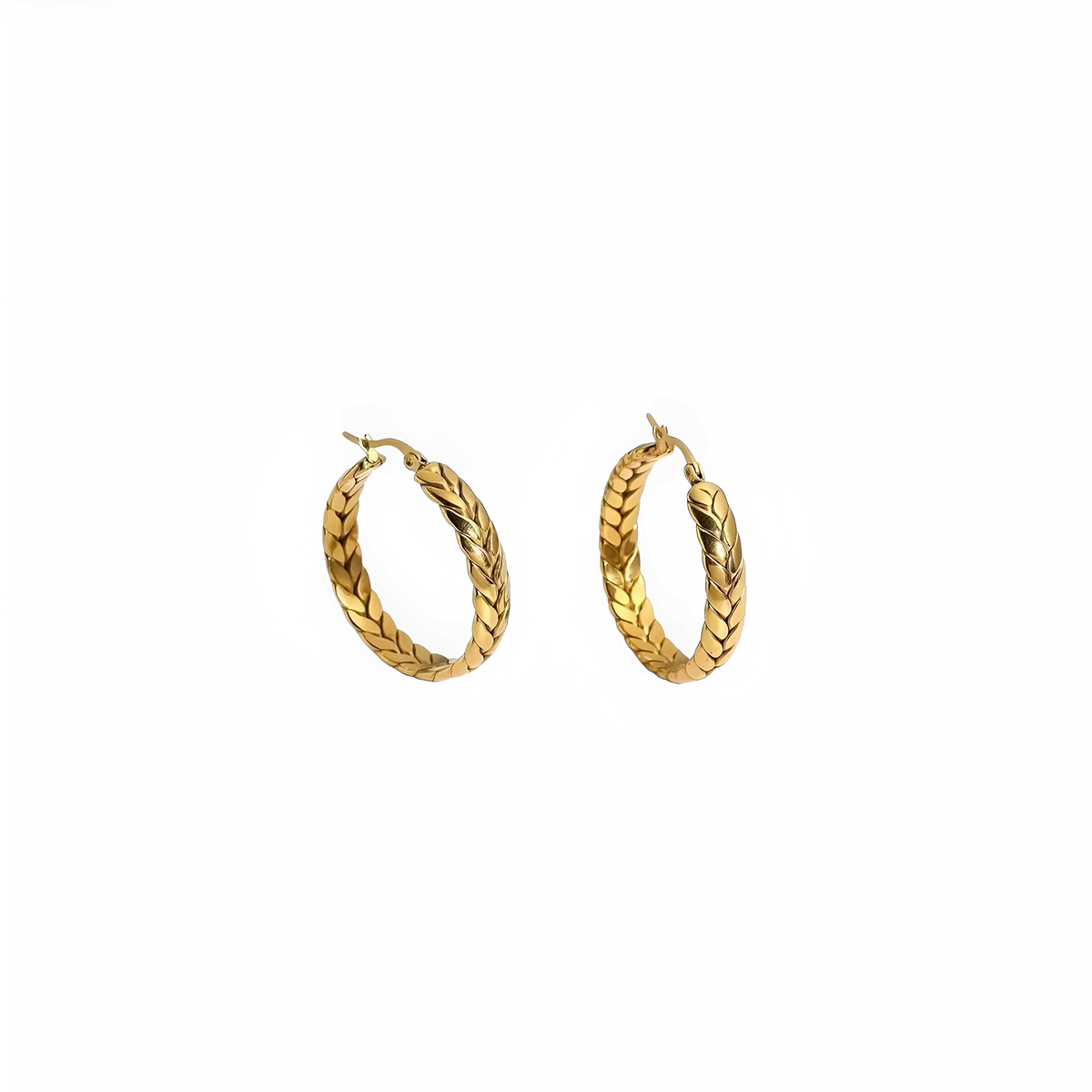 Pendientes dorados Fénix en acero inoxidable oro 18k