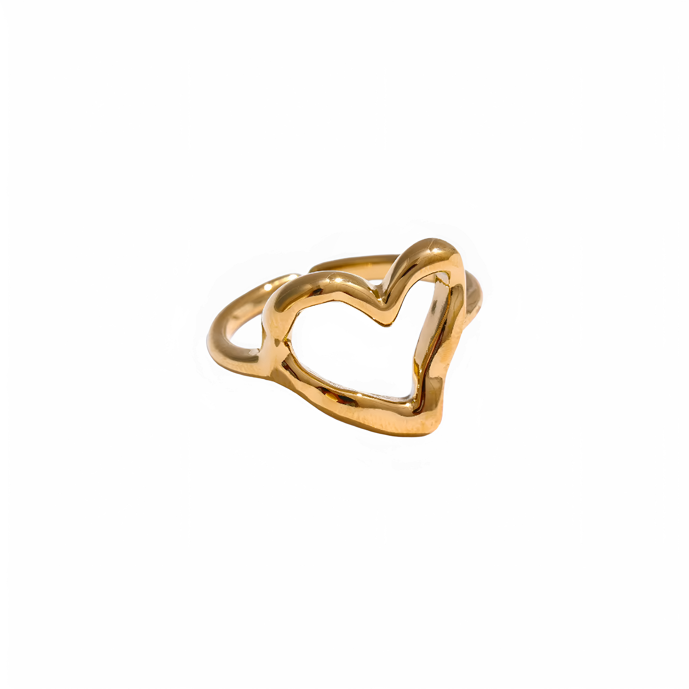 Anillo ajustable de acero inoxidable dorado