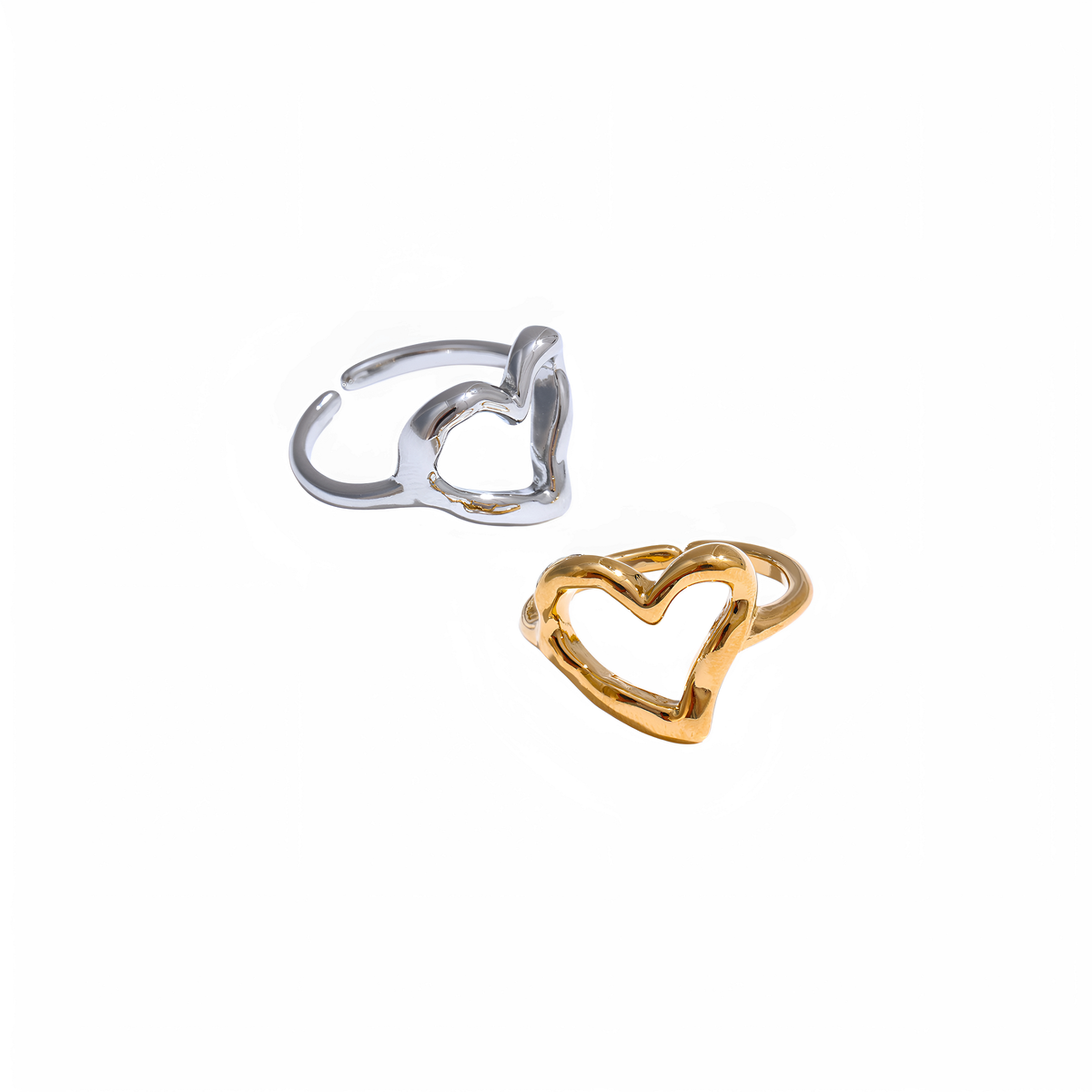 Anillo ajustable de acero inoxidable dorado