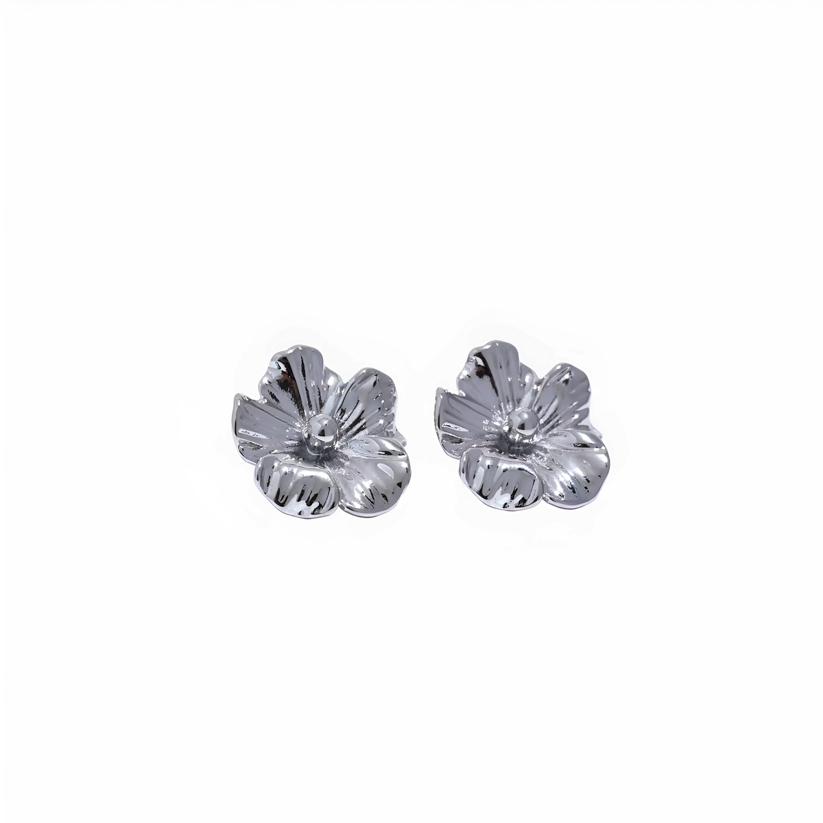 Pendientes dorados Liria diseño floral en acero inoxidable oro 18k