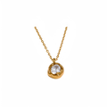Collar dorado Lume con zircon en acero inoxidable oro 18k