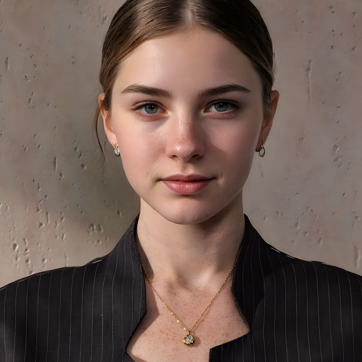 Collar dorado Lume con zircon en acero inoxidable oro 18k