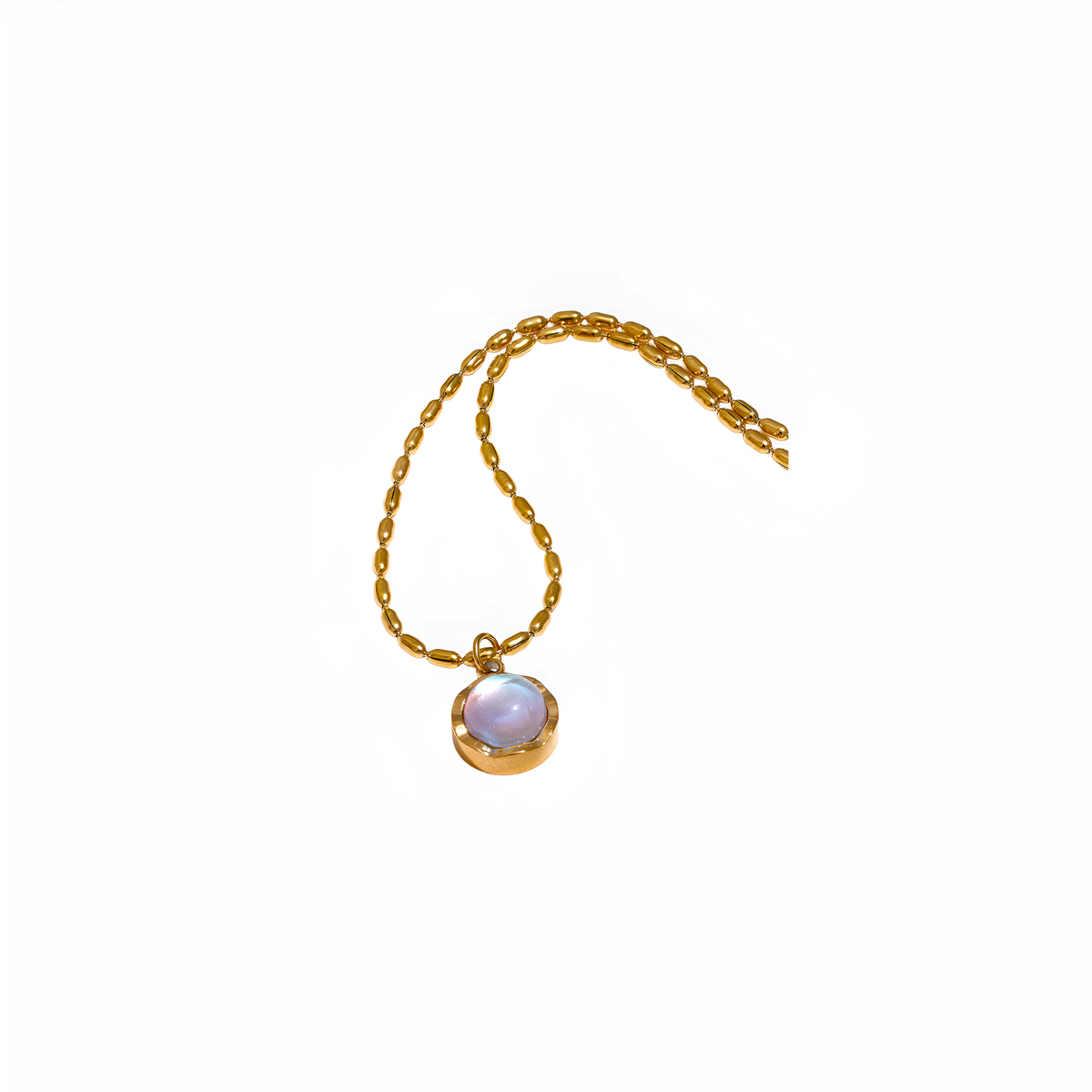 Collar dorado Moonlight con piedra moonstone en acero inoxidable