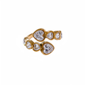 Anillo ajustable Nara en acero inoxidable con baño de oro 18k