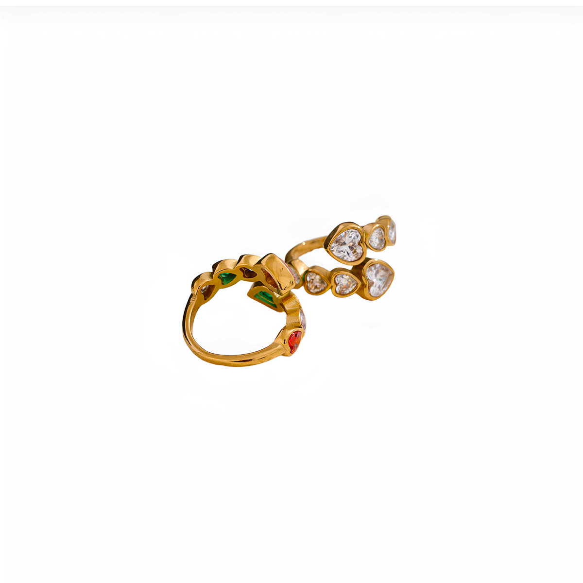 Anillo ajustable Nara en acero inoxidable con baño de oro 18k