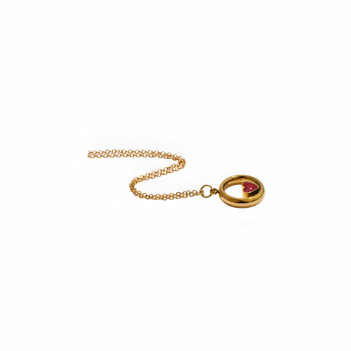 Collar dorado Vértice con cubic zirconia en acero inoxidable