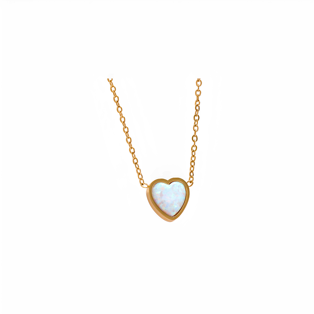 Collar dorado Vita con ópalo en acero inoxidable oro 18k
